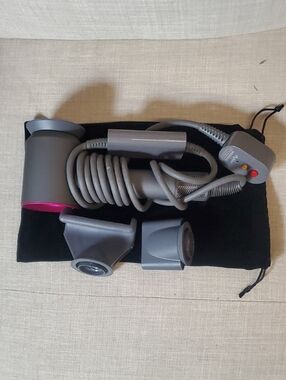 Dyson Hair Dryer Attachments in Gray with Pink Accent